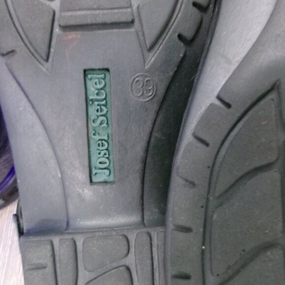 Joseph Seibel  8 / 8.5 Black Leather Open Slingback Low Heel Clogs Size 39 Shoes - Picture 10 of 12